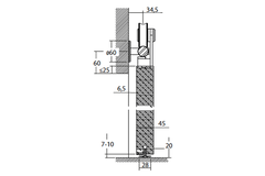 Flatec V schuifdeurset 100kg l.2100mm voor deurbladbreedte 910-1000mm